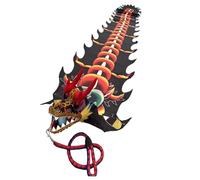 Dragon Dance Ribbon Poi con cabeza 3D, serpentina de arte portátil para fitness, malabares y accesorios al aire libre