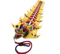 Dragon Dance Ribbon Poi con cabeza 3D, serpentina de arte portátil para fitness, malabares y accesorios al aire libre