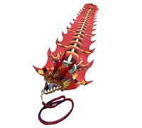 Dragon Dance Ribbon Poi con cabeza 3D, serpentina de arte portátil para fitness, malabares y accesorios al aire libre