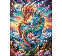 Dragon Dans la Galaxie colorée Puzzle 300 Piezas Papel Mayores Mitos Animal Planta Terapia Ocupacional Alivio Estrés Tiempo Libre En Casa Regalo Original 300 PCS