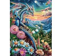 Dragon Dans le Jardin Fleuri Rompecabezas 1000 Piezas Cartón para Mayores Mitos fantásticos para Ocupar Tiempo Actividad Antiestrés Decoración Mural Mejor Valorado 1000 PCS