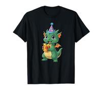 Dragón de Feliz cumpleaños con Sombrero de Fiesta y Caja Camiseta