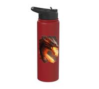 dragón de fuego criatura mística dragón de fuego fantasía Stainless Steel Insulated Water Bottle