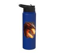 dragón de fuego criatura mística dragón de fuego fantasía Stainless Steel Insulated Water Bottle