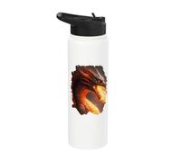 dragón de fuego criatura mística dragón de fuego fantasía Stainless Steel Insulated Water Bottle