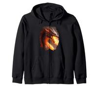 dragón de Fuego Criatura mística dragón de Fuego fantasía Sudadera con Capucha