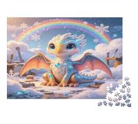 Dragón de Hielo Adorable Puzzle de 1000 Piezas Papel para Adultos Escenario fantasía arcoíris Relajación Decoración Familiar Nan