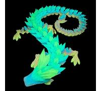 Dragón de impreso en 3D de 11.8 pulgadas - Dragón articulado de móviles flexible para la oficina en casa decoración de juguetes de escritorio ejecutivo, adorno de Navidad de Halloween presente