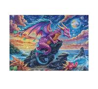 Dragón de Llama Azul Puzzle 300 Piezas Familiar Pasatiempo Happy Time Rompecabezas 3D para Familia Juguete Educativo Construir Maquetas Aliviar Estrés 300 PCS