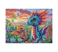 Dragón de Llama Colorida Puzzles 500 Piezas Actividad Familiar Happy Time Rompecabezas 3D para Familia Juguete Educativo Aliviar Estrés Decoración Hogar 500 PCS