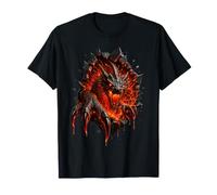 Dragón del Abismo Entre Lava, zarpas colosales y Furia 3D Camiseta