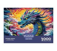 Dragón del Mar Rompecabezas Desafíos Divertidos Decoración del Hogar 1000 Piezas Chino Rompecabezas Imposible Juguetes Desafiantes para Adultos 70x50cm/1000pcs