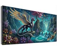 Dragón Diamond Painting Adultos Grande Kit Completo 90x180cm, Pintura Diamante Animal 5D Full Drill Taladro, Mosaico Bordado Cristales Strass, Manualidades Adultos, Decoración Salon Casa C6-779
