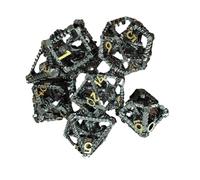 Dragon Dice Metálicos - Set de Dados Huecos Steampunk, Accesorios de Juego | Dados de Rol Fantasía, Accesorio Único para Juegos de Mesa, Hogar, Escuela, Dormitorio, Hotel, Regalo Gamer y Colección