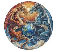 Dragón Divino 68 Piezas Puzzle Animal-Shaped para Adultos Y Niños Magical Animals Puzzle Niños Desafiante Educativo Portátil con Tapete Regalo Ideal Interacción 68 PCS