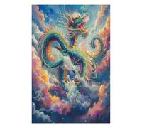 Dragón Divino Puzzle 1000 Piezas Hogar Decoración Magical animalesess Rompecabezas para Hombres Y Mujeres 3D DIY Creativo Aliviar Estrés Desafío Intelectual 1000 PCS