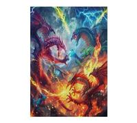 Dragón Divino Puzzle 300 Piezas Educativo Familiar Interactivo Magical animalesess Rompecabezas 3D para Toda La Familia Aliviar Estrés Decoración Hogar Portátil 300 PCS