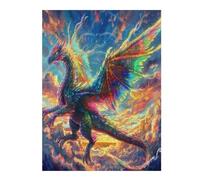 Dragón Divino Puzzle 500 Piezas Hogar Decoración Elegante Magical animalesess Rompecabezas para Hombres Y Mujeres 3D DIY Creativo Aliviar Estrés Desafío Intelectual 500 PCS