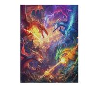 Dragón Divino Puzzle 500 Piezas Maquetas Construir 3D Detalladas Magical animalesess Rompecabezas Educativo para Familia Aliviar Estrés Estera Portátil Moderno 500 PCS