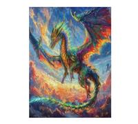Dragón Divino Puzzle 500 Piezas Portátil Familiar Compacto Magical animalesess Rompecabezas 3D para Familia Desafío Intelectual Maquetas Educativas Construir 500 PCS