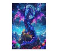 Dragón Divino Puzzles 500 Piezas Estera Portátil 3D Antideslizante Magical animalesess Rompecabezas Familiar para Adultos Aliviar Estrés Decoración Hogar Moderno Creativo 500 PCS