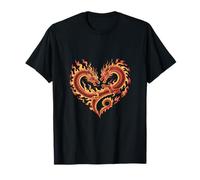 Dragón Doble corazón de Fuego Camiseta