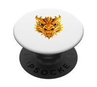 Dragón Dorado - mírame a los ojos PopSockets PopGrip Adhesivo