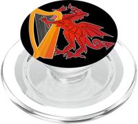 Dragón e Arpa Genial o Arpa Galesa para Orgullosa Arpista PopSockets PopGrip para MagSafe