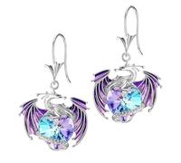 Dragon Earrings - Fantasy Novelty Alloy Animal Shape Jewelry Set | | Vintage Gothic Mythical Creature Dangle Drop Earrings Punk Style Statement Accessory Gift for Women Men Teen Girls