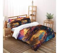 dragón Edredón De Fibra De Doble Capa tótem Animal Suave Y Cómodo Chaqueta De Edredón De Microfibra Impresión 3D Juego De 3 Piezas En La Cama Double(200x200cm)