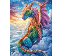 Dragón en el bosque mágico Puzzle 1000 Piezas Educativo Impresión HD Paisaje de cuento de hadas en caricatura Juego De Rompecabezas Para Familia Entretenimiento Inteligente Construir Maquetas 1000 PCS
