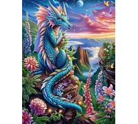 Dragón en el Bosque mágico Rompecabezas 500 Piezas Cartón para Parejas Cuento de Hadas de acompañamiento mágico Actividad Tiempo Libre Terapia Relajación Decoración Salón Regalo Sorpresa 500 PCS