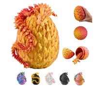 Dragón en huevo 3D - Huevo de dragón con dragón figura de 36 cm | Huevo grande de 12 cm | Dragón sorpresa multicolor en oro rojo | Juguete de fantasía móvil y figura coleccionable para niños