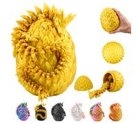Dragón en huevo 3D - Huevo de dragón con dragón figura de 36 cm | Huevo grande de 12 cm | Dragón sorpresa multicolor en oro | Juguete de fantasía móvil y figura coleccionable para niños