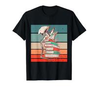 Dragón en los Libros Ratón de Biblioteca Libro del dragón Camiseta gráfica económica, Hombre, Negro, S