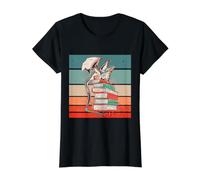 Dragón en los Libros Ratón de Biblioteca Libro del dragón Camiseta gráfica económica, Mujer, Negro, XS