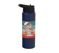 Dragón en los libros Ratón de biblioteca Libro del dragón Stainless Steel Insulated Water Bottle