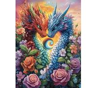 Dragon et Phénix Dans le Jardin Fleuri Rompecabezas 500 Piezas Cartón para Toda La Familia Animal Planta Ocio Tranquilo En Casa Alivio Ansiedad Decoración Artística Detalle Regalo 500 PCS