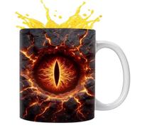 Dragon Eyes Mug, Ceramic Tea Cup, Decorative Coffee Mug, Fantasy-Inspired Design, Strong Heat-Resistant Build, 350 ml, Perfect for Teas, Coffee, 3,74 x 3,15 in and Cocoa