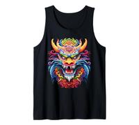 Dragon Face Art Colorido Motivo Animal Gráfico Anime Camiseta sin Mangas