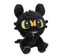 Dragón fácil - Dragón de noche negro inspirado en los dientes - Doudou y peluche - Diferentes modelos y tamaños - Peluche suave para niños y fans (mariposa 30 cm)
