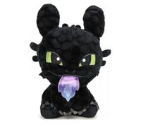 Dragón fácil para entrenar cometas - Dragón nocturno negro inspirado en el diente sin diente - Peluche y peluche - Varios modelos y tamaños - Peluche suave para niños y fans (escupiendo fuego 30 cm)