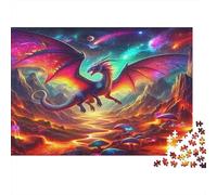 Dragón Fantasía Puzzle de 1000 Piezas Papel para Adultos Cielo Estrellado Mágico Juego de Puzzle 1000 Piezas Puzzle para Toda la Familia Relajación Decoración Regalo 52x38cm/1000pcs