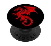 Dragón Fantasía Rojo PopSockets PopGrip Adhesivo