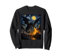 Dragón Fantasía Van Gogh Noche Estrellada Arte Mágico Dramático Sudadera