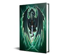 Dragon Fantasy - Cuaderno de notas con diseño de dragón verde en relieve con tira de 15 x 20 cm