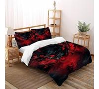 Dragón Flame_1 Funda De Edredón 3 Piezas 3D Impresa Animal Themes Wildlife con 2 Fundas De Almohada Double（200x200cm） Microfibra Juego De Ropa De Cama para para Niñosy Hombres