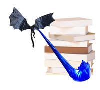 Dragon Flame Decor - Par de esculturas de dragón para sujetalibros, Estante 3D, exhibición de Arte ilusión, Acento de fantasía de Resina, Espacio de Lectura imaginativo, Uso de Estilo de