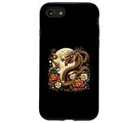 Dragón Floral Lunar carmesí en G0lden Art Noveau Carcasa para iPhone SE (2020) / 7/8