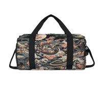 Dragon Flowers Moon - Bolsa deportiva con compartimento para zapatos, bolsa de fin de semana, viajes, gimnasio, organizador de equipaje para mujeres, hombres, niños y niñas